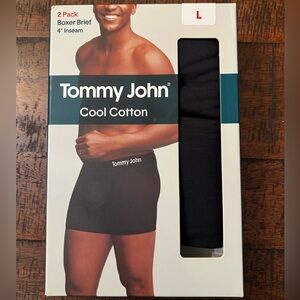 Tommy John Cool Cotton Boxer Briefs NEW Men’s size L 2 Pack Black